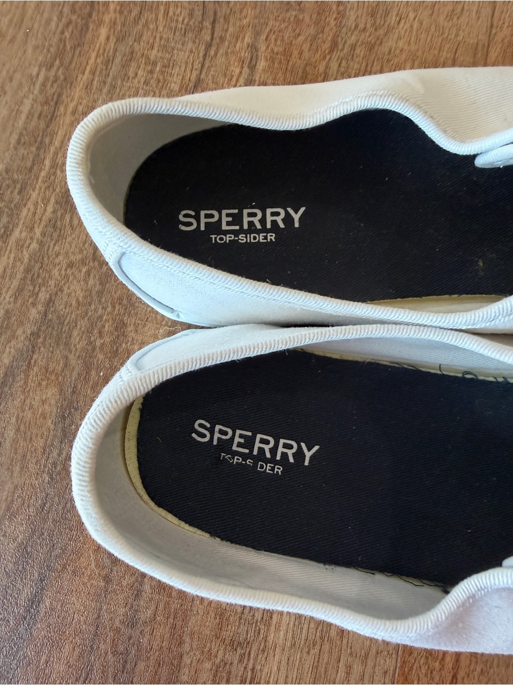 Sperry Women's Off-White Canvas Lace-Front Slip-Ons - Picture 7 of 9